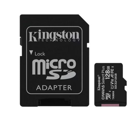 Kingston Canvas Select Plus SDCS2 128 GB Class 10/UHS-I (U1) micro SDXC - 1 Pack - 100 MB/s Read